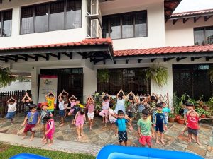 Preschool Children Outdoor Yoga Activity